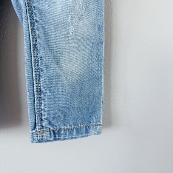 Zara distressed overalls 6-9m baby girl medium wash jeans - Picture 10 of 16